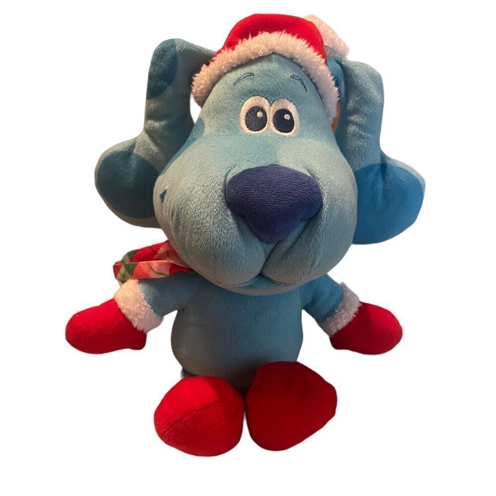 Nickelodeon Multicolor Blues Clues With Santa Hat Christmas Dog 15"